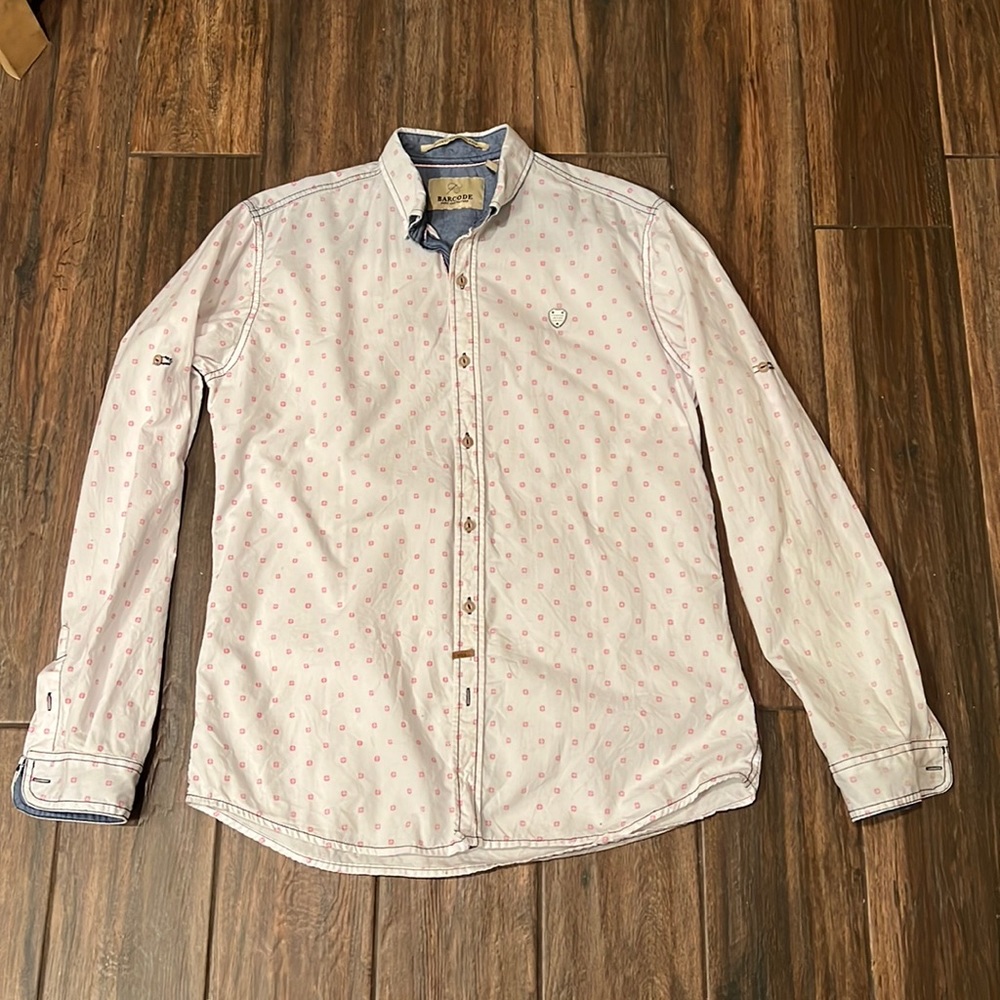 🐴 LN Barcode brand men’s button up long sleeve shirt